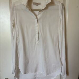 LOFT Women's Cream Button Down Shirt